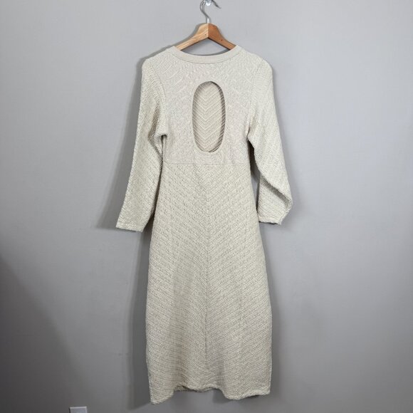 Free People Gabby Seamless Midi Dress Women's M/L Ivory Wet Plaster Textured NWT - Picture 5 of 16